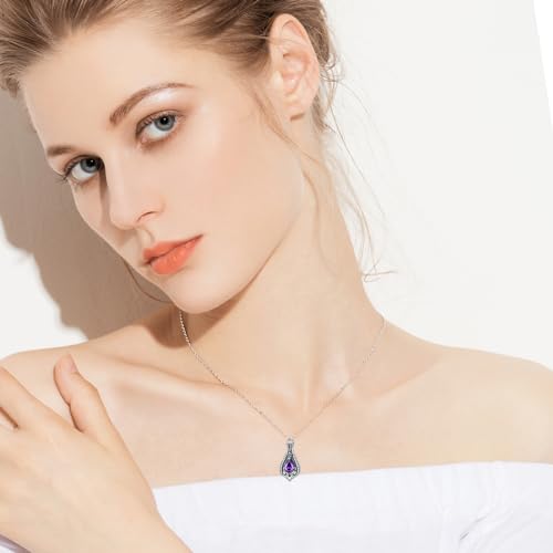 Rose & Daisy Urn Necklace - Sterling Silver Cremation Keepsake Memorial Jewelry - style: Rose Urn Teardrop