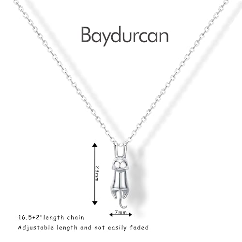 Baydurcan Pendant Necklace for Women Friends Sister Birthday Christmas Gift | Silver Evil Eye Ankh Mary Friendship Dragonfly Hummingbird Snake Turtle Pendant Necklace for Her Just Because Gifts - style: Cat