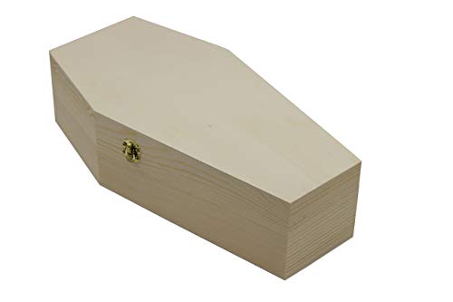 Creative Hobbies Medium 12 Inch Halloween Coffin Box - Fillable Hinged Box for Halloween Décor, Party Favor, Goth, Decoration, Pet Casket - size: 12" - 1 Pack