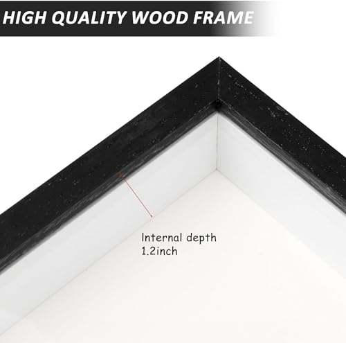 6 Pack Shadow Box Frame 8"x 8" Wood Deep Shadowbox with Clear Acrylic Front