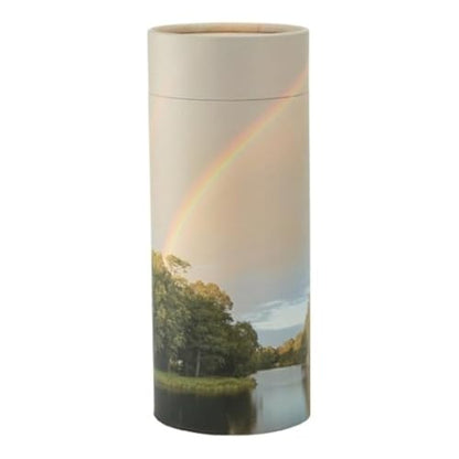 Rainbow Pond Scattering Tube, Biodegradable Cremation Urn for Ashes, Adult Sized Cremation Urn, 12.5 Inches High - color: Rainbow Pond, size: Large