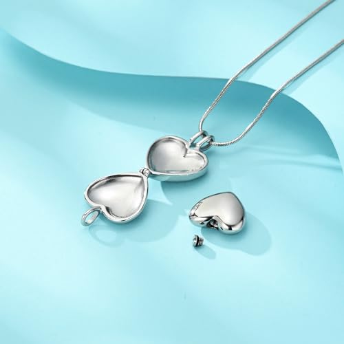 zeqingjw Pet Cremation Jewelry for Ashes Pendant Paw Print Pet Heart Urn Necklace Memorial Keepsake Jewelry for Pet/Dog's/Cat's Ashes - color: Wing Heart-Silver