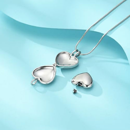 zeqingjw Pet Cremation Jewelry for Ashes Pendant Paw Print Pet Heart Urn Necklace Memorial Keepsake Jewelry for Pet/Dog's/Cat's Ashes - color: Wing Heart-Silver
