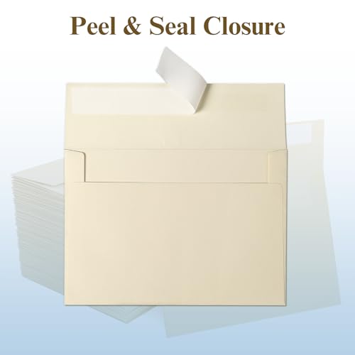 Cream Blank Flat Note Cards and Envelopes 5x7 (NOT FOLDED), Goefun 100 Pack - color: Cream, size: 5x7