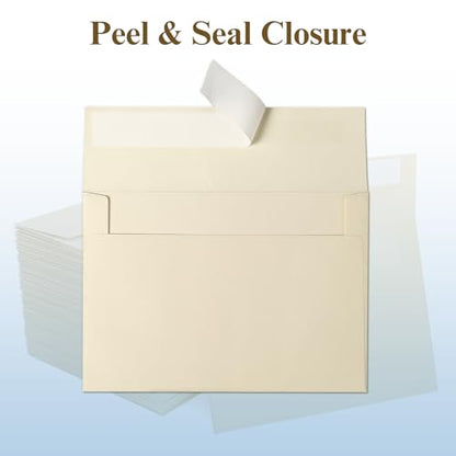 Cream Blank Flat Note Cards and Envelopes 5x7 (NOT FOLDED), Goefun 100 Pack - color: Cream, size: 5x7