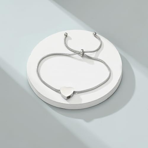 Imrsanl Heart Urn Bracelet for Ashes Cremation Jewelry for Women - color: Z-Silver