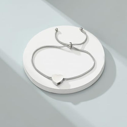 Imrsanl Heart Urn Bracelet for Ashes Cremation Jewelry for Women - color: Z-Silver