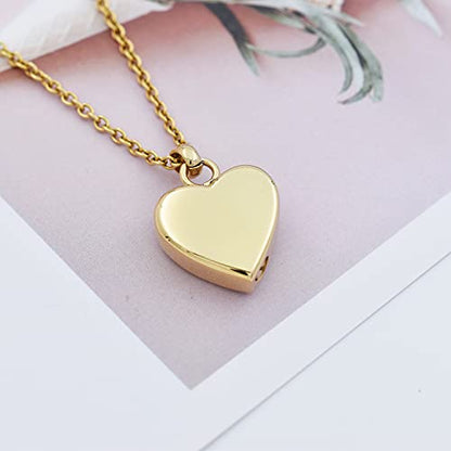 Pet Urn Necklace Heart Memorial Urn Pendant Dog Cat Keepsake Funeral Jewelry 316L Stainess Steel Paw Print Cremation Jewelry - color: Gold One Paw