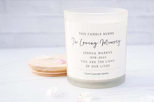 Personalized Memorial Candle Gift | Celebration of Life | Happy Heavenly Birthday | Sympathy Loss of Mother Father | Grief Sympathy and Condolence Gift for Loss of Loved One Mom Dad Brother Remebrance