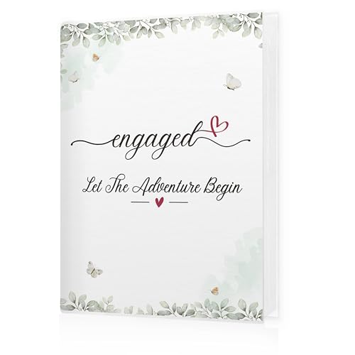 Engagement Photo Album 4x6, Engagement Gifts for Couples Women, Let the Adventure Begin Engaged 18 Pockets Small Picture Memory Photo Album for Family Wedding Anniversary Travel - color: Best Engaged