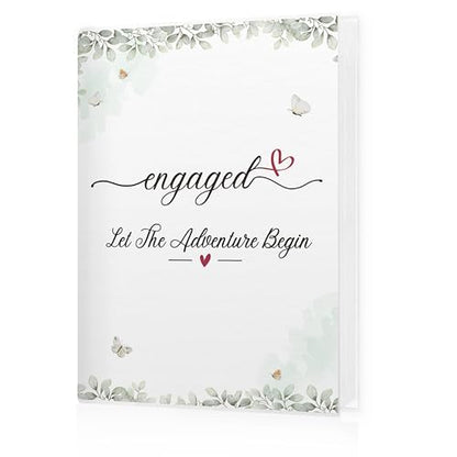 Engagement Photo Album 4x6, Engagement Gifts for Couples Women, Let the Adventure Begin Engaged 18 Pockets Small Picture Memory Photo Album for Family Wedding Anniversary Travel - color: Best Engaged