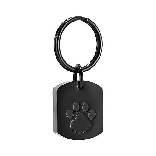 Minicremation Cremation Jewelry Urn Necklace for Ashes for Pet, Paw Print Memorial Ash Jewelry, Keepsake Pendant for Pet's Cat Dog's Ashes with Filling Kit - color: Black key