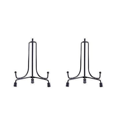 LIONWEI LIONWELI 4inch(2pack) Upgraded Anti-Slip Iron Plate Display Stand Black Easel Display Stand Photo Holder Stand,Displays Picture Frames, Decorative Plates, and Artworks - size: 4inch(2pack)