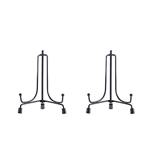 LIONWEI LIONWELI 4inch(2pack) Upgraded Anti-Slip Iron Plate Display Stand Black Easel Display Stand Photo Holder Stand,Displays Picture Frames, Decorative Plates, and Artworks - size: 4inch(2pack)