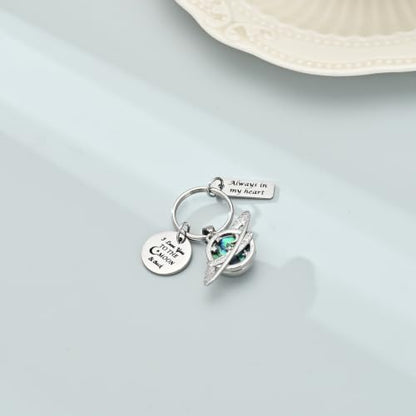 Imrsanl Saturn Urn Necklace Cremation Jewelry for Women Men - color: Keychain-Silver