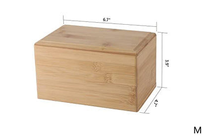 Silicute Medium Bamboo Pet Urns for Dog Ashes, Bamboo Wooden Pet Urn for Funerals and Memorials, Sturdy Wood Keepsake Memory Box