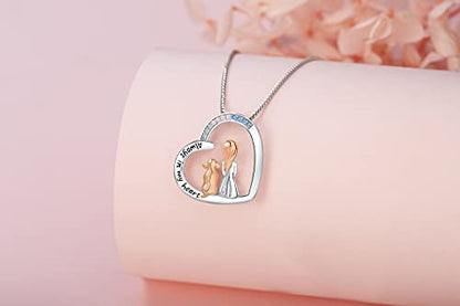 Sterling Silver Cat Necklace Jewelry Memorial Gifts for Cat Lovers | Cat Pendant Necklace ，Cute Dainty Animal Remembrance Jewelry Birthday Gifts for Cat Mom Her Women - style: Love heart dog necklace