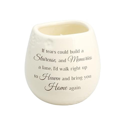 Pavilion Gift Company - Staircase to Heaven 8 oz Bereavement Candle, Memorial Gifts for Loss of Mother Father Friend Loved One, Remembrance, Condolences, Sympathy, 1 Count, Cream - style: Modern