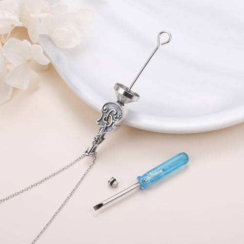 925 Sterling Silver Urn Necklaces for Women Claddagh/Angel Wings/Guitar/Butterfly/Tree of Life Ashes Memorial for Loss Keepsake Jewelry Present Easter Day of the Dead - style: Guitar