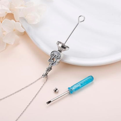 925 Sterling Silver Urn Necklaces for Women Claddagh/Angel Wings/Guitar/Butterfly/Tree of Life Ashes Memorial for Loss Keepsake Jewelry Present Easter Day of the Dead - style: Guitar