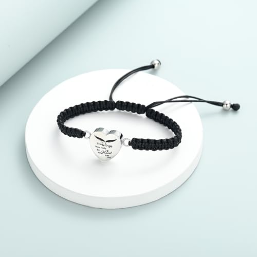 Imrsanl Heart Cremation Bracelet for Ashes Memorial Urn Jewelry - color: Rope-Silver