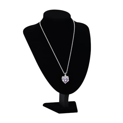 Cremation Jewelry for Ashes Rose Flower Urn Necklace with Crystal Heart Ashes Pendant Butterfly Necklaces for Women Men Memorial Keepsake Jewelry Gift - color: SilverB-purple