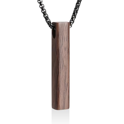 abooxiu Urn Necklace for Human Ashes Cremation Jewelry for Ashes Stainless Steel Keepsake Ashes Necklace Memorial Urn Jewelry Pendant for Women Men - Forever in my heart - style: Wood Texture Finish