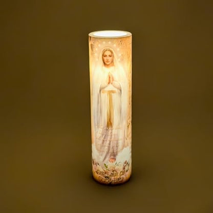 Our Lady of Good Help LED Flameless Devotional Prayer Candle