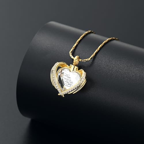 Cremation Jewelry for Ashes Pendant Crystal Heart Urn Necklace Keepsake Urn Memorial Pendant Ash Holder - color: Customize