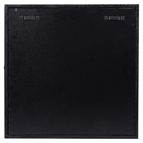 15x15 Extra Deep Large Shadow Box, 4-Inch Exterior Depth, Solid Wood, Black | Solid wood, hinged door, metal latch, extra-deep display for photos, bouquets, pet keepsakes, baby items and wedding mementos - size: 15x15