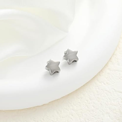 Small Star Urn Earrings for Ashes Cremation Earrings for Women Stainless Steel Cremation Jewelry Memorial Earring Keepsake Jewelry of Loved Ones with Fill Tool - color: Silver