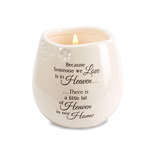 Pavilion Gift Company 19177 in Memory of Loved One Ceramic Soy Wax Candle & When Someone You Love Becomes a Memory That Memory Becomes a Treasure 8 oz Soy Filled Ceramic Vessel Candle