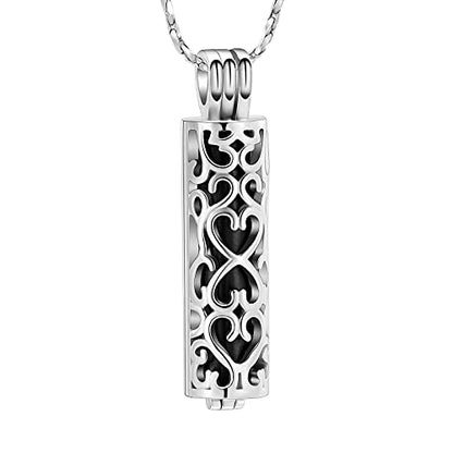 Imrsanl Cylinder Cremation Urn Necklace for Ashes of Loved One - color: Black