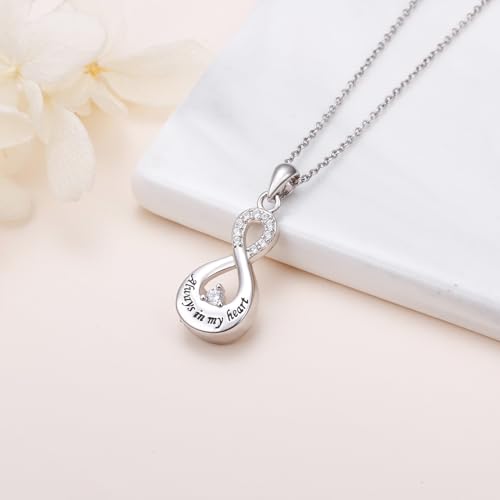 S925 Sterling Silver Urn Ashes Keepsake Cremation Memorial Necklace Jewelry - style: Urn Infinity