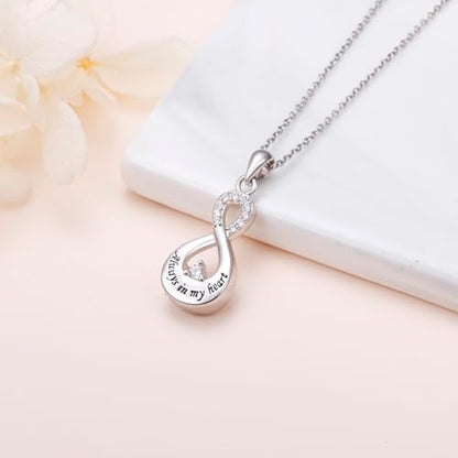 S925 Sterling Silver Urn Ashes Keepsake Cremation Memorial Necklace Jewelry - style: Urn Infinity