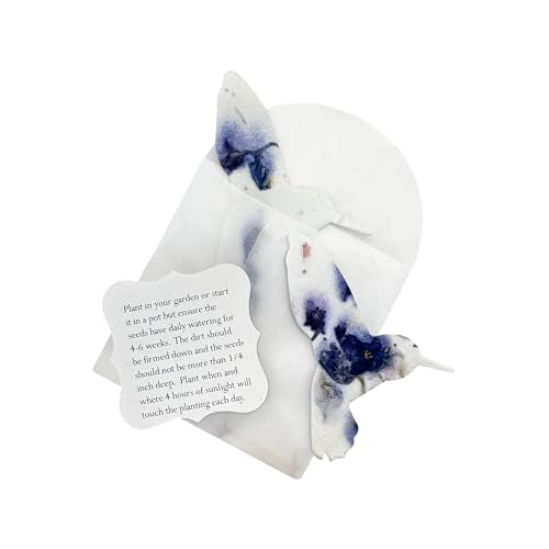 24 Favor Set, Purple Hummingbird Gift Wrap Tags with Seeds | Writable Gift Wrap Tags for Funeral Favors, Sympathy Gifts & Celebration of Life Keepsake - color: Purple Hummingbird, size: 24 Count