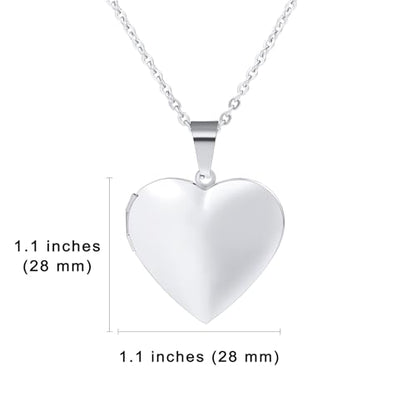 Personalized Heart Locket Necklace for Women with Picture Custom Inside Engraved Text Silver/Gold/Rose Gold Photo Locket Stainless Steel Memorial Gifts for Mom Daughter Grandmother - color: D1: Always in my heart (Silver)