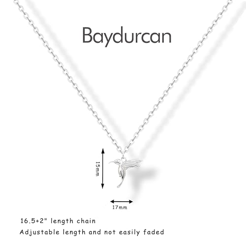 Baydurcan Pendant Necklace for Women Friends Sister Birthday Christmas Gift | Silver Evil Eye Ankh Mary Friendship Dragonfly Hummingbird Snake Turtle Pendant Necklace for Her Just Because Gifts - style: Hummingbird