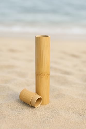 Mainely Urns Natural Bamboo Scattering Tubes for Human or Pet Ashes (2-Pack) with Paper Funnel - Eco-Friendly 100 Percent Bamboo Biodegradable Design with Pull Top and Secure Fit for Spreading Ashes