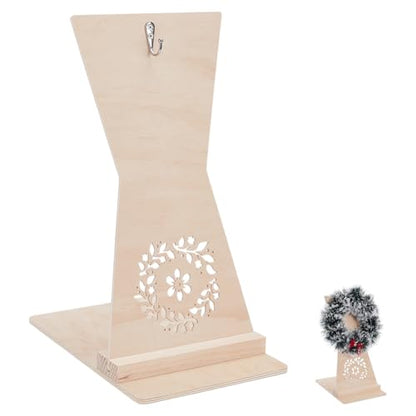 PH PandaHall Wooden Wreath Stand Wreath Easel Stand Christmas Wreaths Holder Wood Flower Garlands Display Removable Garlands Showcase for Xmas Halloween Holiday Party Wedding Birthday Decoration