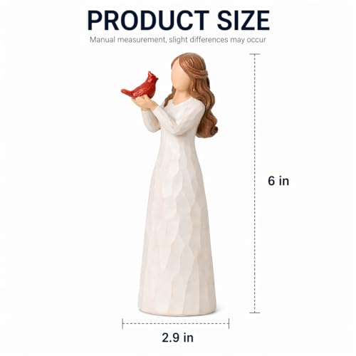 Cardinal Gifts for Women Angel Cardinal Figurine Sympathy Gifts for Loss of Loved One Cardinal Memorial Gifts for Women Red Cardinal Figurines Condolence Comfort Gift for Mom Friend Family - size: Holding Cardinal