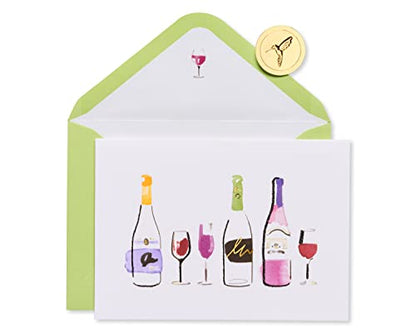 Papyrus Blank Card - Suitable for Mother's Day, Birthday, Friendship (Wine Bottles) - color: Wine Bottles