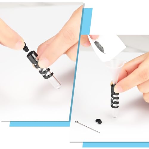 Oinsi Clear Glass Tube Cremation Urn Jewelry Ashes Holder Necklace Keepsake Memorial Pendant Including Box/Fill Kits - color: Black (Angel wing)