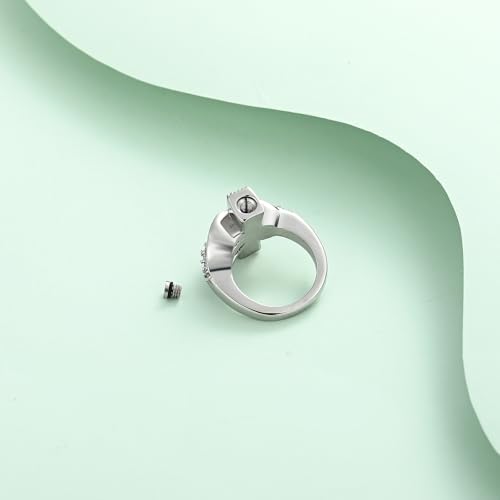 Diamond Cross Urn Ring for Ashes for Women Men for Hold Ash - size: 9