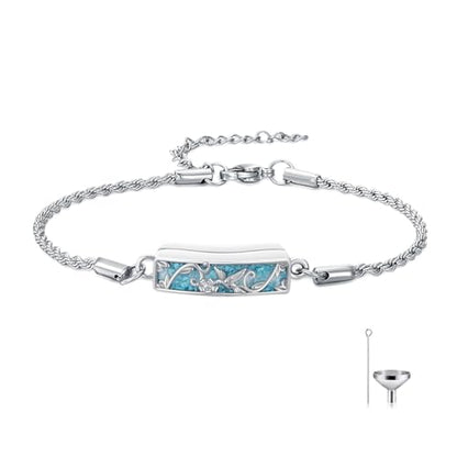 YYB Urn Bracelet for Ashes Hummingbird/Dragonfly/Butterfly/Sunflower Turquoise Locket Bracelet Cremation Memorial Jewelry Mothers Day Gifts for Women - color: Hummingbird