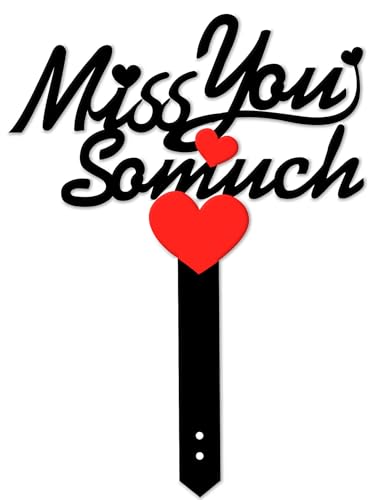 "Miss You So Much" Memorial Plaque, Large Metal Grave Decorations for Cemetery Grave Marker Stake (14.5x10 Inch), Weatherproof Cemetery & Garden Decor, Neutral Remembrance Gift for Loved Ones - style: "Miss You So Much" Memorial Plaque