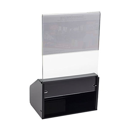 SOURCE ONE Acrylic Heavy Duty Donation/Ballot Box with Lock and Sign Holder - color: Black, size: 1 Pack