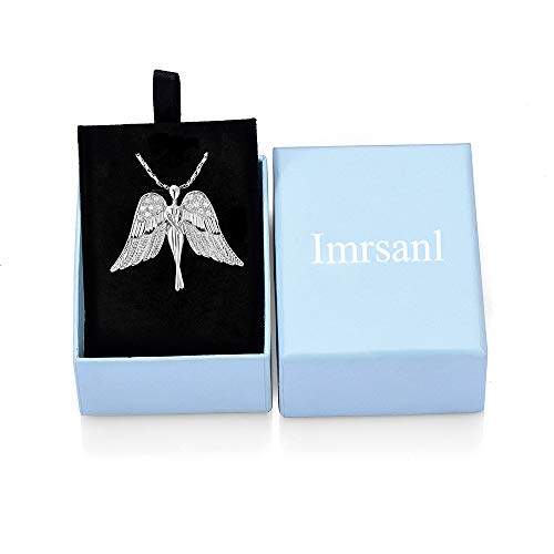 Imrsanl Cremation Jewelry Keepsake Angel Wings Urn Necklace for Ashes - color: Silver