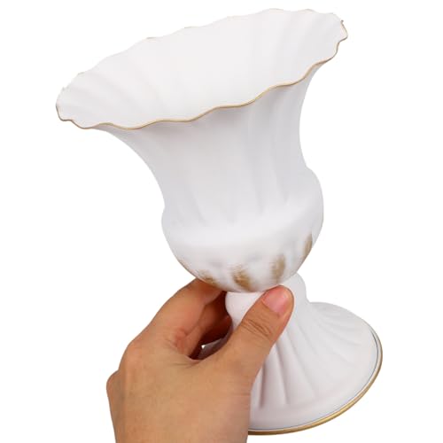 ARTIBETTER Cemetery Memorial Vase 2 Pack Iron Urn with Stable Base for Outdoor Lawn Garden Headstone Flower Holders