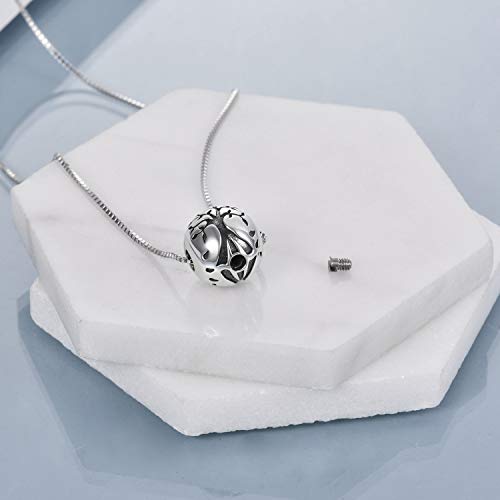 Sterling Silver Tree of Life Urn Necklace for Ashes Owl Necklace Pendant Charm for Women Memorial Gifts Keepsake Always in My Heart Memory Necklace Jewelry - style: Round Family Tree Pendant